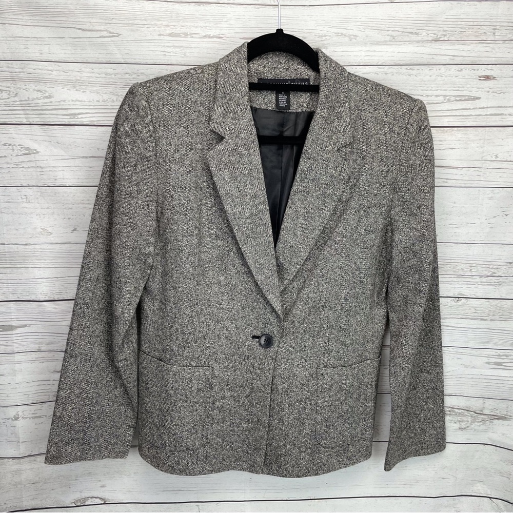 🍁 Josephine Chaus Silk Wool Blazer Lined Jacket Coat sz 4